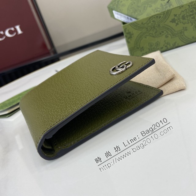Gucci專櫃古馳最新款Marmont系列皮革雙折錢包男士短夾 jh2422型號：428726